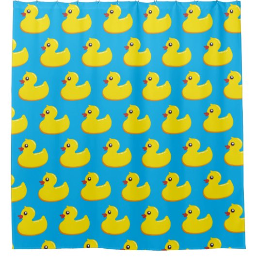 yellow rubber duck pattern  douchegordijn (Voorkant)