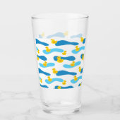 Yellow Rubber Duck Pattern Glas (Voorkant)