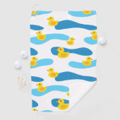 Yellow Rubber Duck Pattern Golfhanddoek (Insitu)