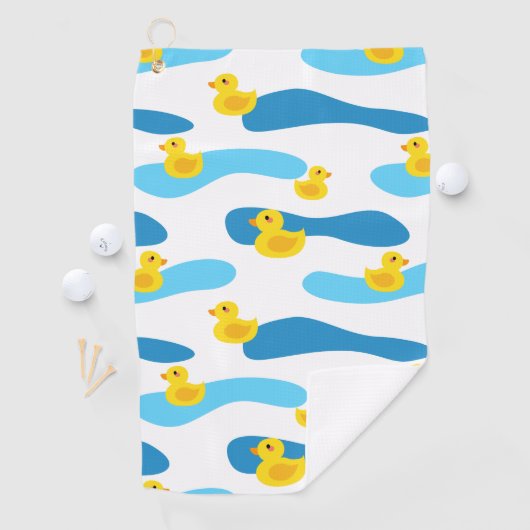 Yellow Rubber Duck Pattern Golfhanddoek (Insitu)