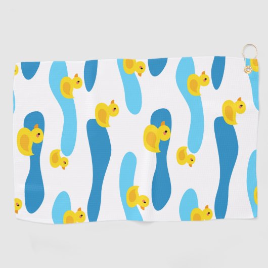 Yellow Rubber Duck Pattern Golfhanddoek (Horizontaal)