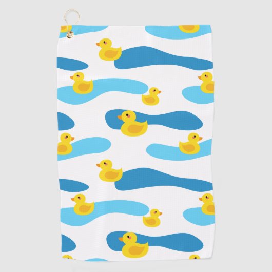 Yellow Rubber Duck Pattern Golfhanddoek (Voorkant)