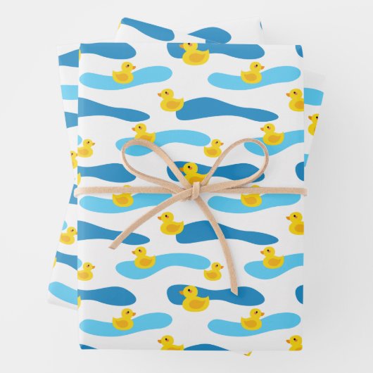 Yellow Rubber Duck Pattern Inpakpapier Vel (In situ)