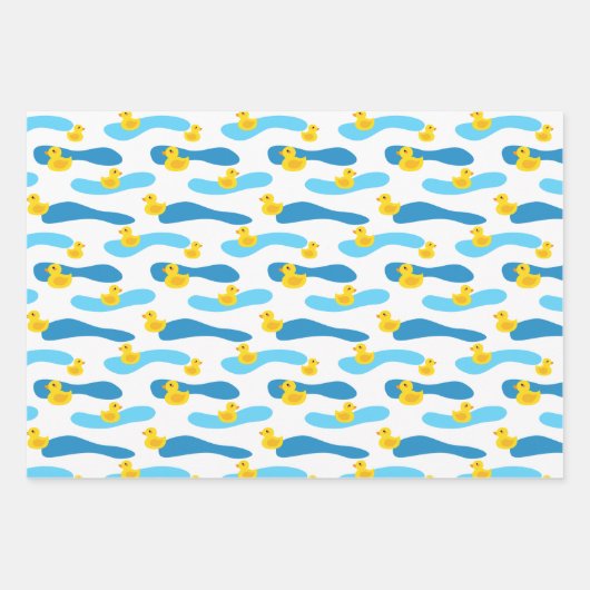 Yellow Rubber Duck Pattern Inpakpapier Vel (Voorkant)