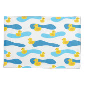 Yellow Rubber Duck Pattern Kussensloop (Achterkant-Links)