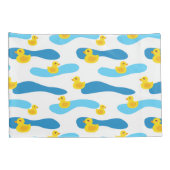 Yellow Rubber Duck Pattern Kussensloop (Achterkant-Rechts)