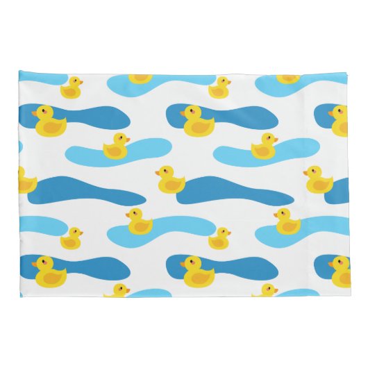 Yellow Rubber Duck Pattern Kussensloop (Achterkant-Rechts)