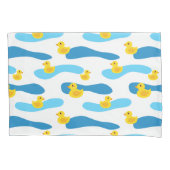 Yellow Rubber Duck Pattern Kussensloop (Voorkant-Links)