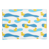 Yellow Rubber Duck Pattern Kussensloop (Voorkant-Rechts)