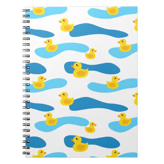 Yellow Rubber Duck Pattern Notitieboek (Voorkant)
