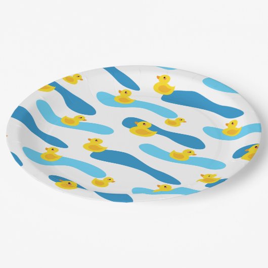Yellow Rubber Duck Pattern Papieren Bordje (Gekanteld)