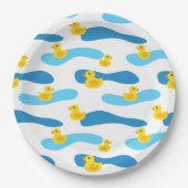Yellow Rubber Duck Pattern Papieren Bordje (Voorkant)