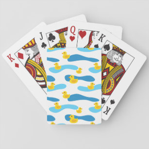 Yellow Rubber Duck Pattern Pokerkaarten