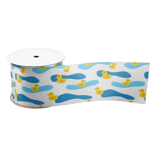 Yellow Rubber Duck Pattern Satijnen Lint (Spoel)