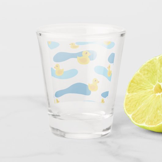 Yellow Rubber Duck Pattern Shot Glas (Achterkant)