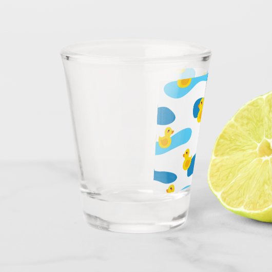 Yellow Rubber Duck Pattern Shot Glas (Links)
