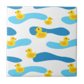 Yellow Rubber Duck Pattern Tegeltje (Voorkant)