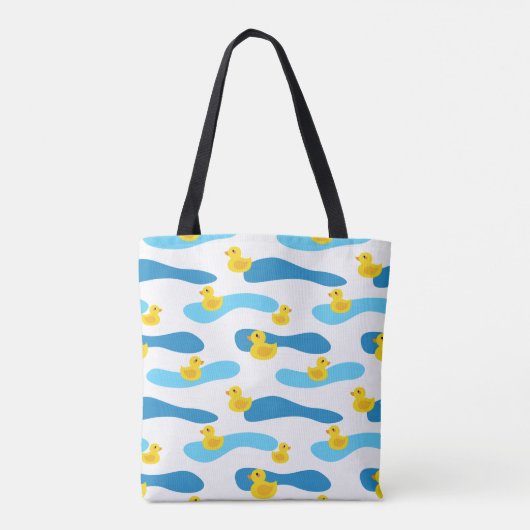 Yellow Rubber Duck Pattern Tote Bag (Achterkant)