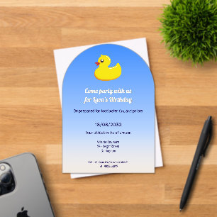 Yellow Rubber Duck - Verjaardagsfeestje Acryl Uitnodigingen