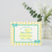 Yellow Rubber Duckie Baby'Shower Invitation Briefkaart (Staand voorkant)