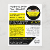 Yellow Rubbish Skip, Skip/Dumpster Company Flyer (Voorkant)