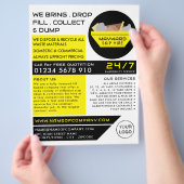 Yellow Rubbish Skip, Skip/Dumpster Company Flyer (Hand)