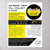 Yellow Rubbish Skip, Skip/Dumpster Company Poster (Voorkant)