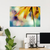 Yellow Rudbeckia Flower Petal Macro Abstract Poster (Thuiskantoor)