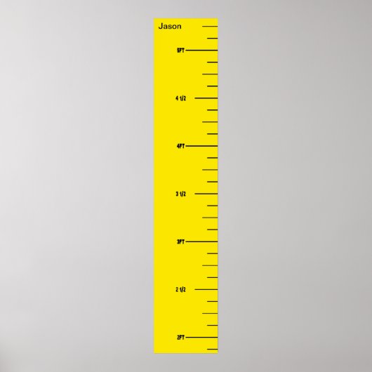 Yellow Ruler Growth Chart Poster (Voorkant)