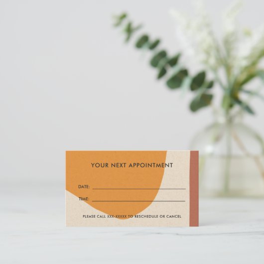 YELLOW RUST MODERN KRAFT ABSTRACTE KUNST AFSPRAAK VISITEKAARTJE (Staand voorkant)