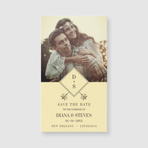 Yellow Rustic Boho Photo Verloving Bewaar de datum
