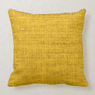 Yellow Rustic Burlap Linen Kussen
