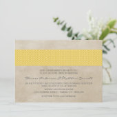 Yellow Rustic Damask Wedding Invite Kaart (Staand voorkant)