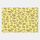 Yellow Safari Animal Leopard Cheetah Print Inpakpapier Vel (Voorkant 3)