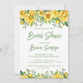 Yellow Sage Green Floral Bridal Shower  Kaart (Voorkant)
