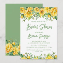Yellow Sage Green Floral Bridal Shower 