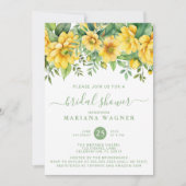Yellow Sage Green Floral Bridal Shower Kaart (Voorkant)