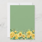 Yellow Sage Green Floral Surprise Party Kaart (Achterkant)