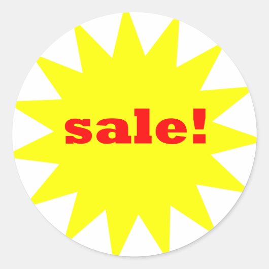 Yellow Sale ronde stickers (Voorkant)