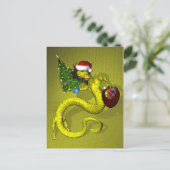 Yellow Santa Dragon Feestdagenkaart (Staand voorkant)