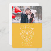 Yellow sapphire Jubileum 7-jarig fotofeestje Kaart (Voorkant / Achterkant)