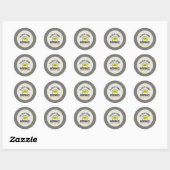 Yellow Sarcastic Funny Cat | Zazzle Ronde Sticker (Vel)