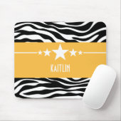 Yellow Sassy Star Zebra Mousepad Muismat (Met muis)