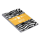 Yellow Sassy Star Zebra Notitieboek (Rechterzijde)