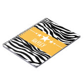 Yellow Sassy Star Zebra Notitieboek (Linkerzijde)
