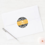 Yellow Sassy Star-Zebra Ronde Sticker (Envelop)
