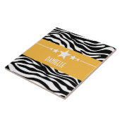 Yellow Sassy Star Zebra Tegel Tegeltje (Zijkant)