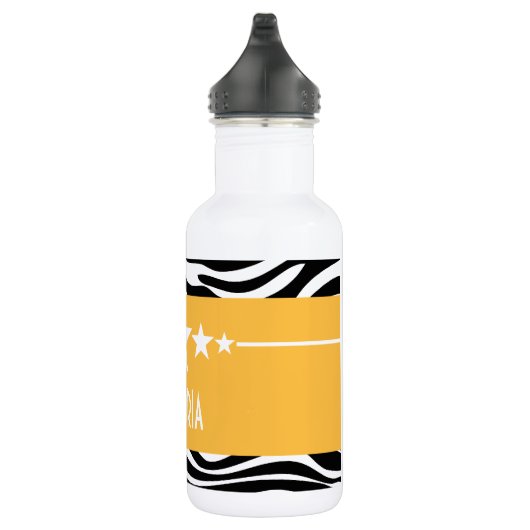 Yellow Sassy Star Zebra Waterfles (Rechts)