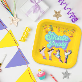 Yellow Schaats Party Papieren Bordje