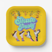 Yellow Schaats Party Papieren Bordje (Voorkant)